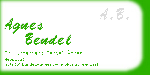 agnes bendel business card