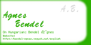 agnes bendel business card